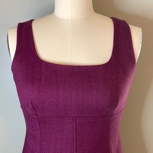 EUC Ann Taylor 100% wool Fitted sleeveless dress size 4 Empire waist full lined.